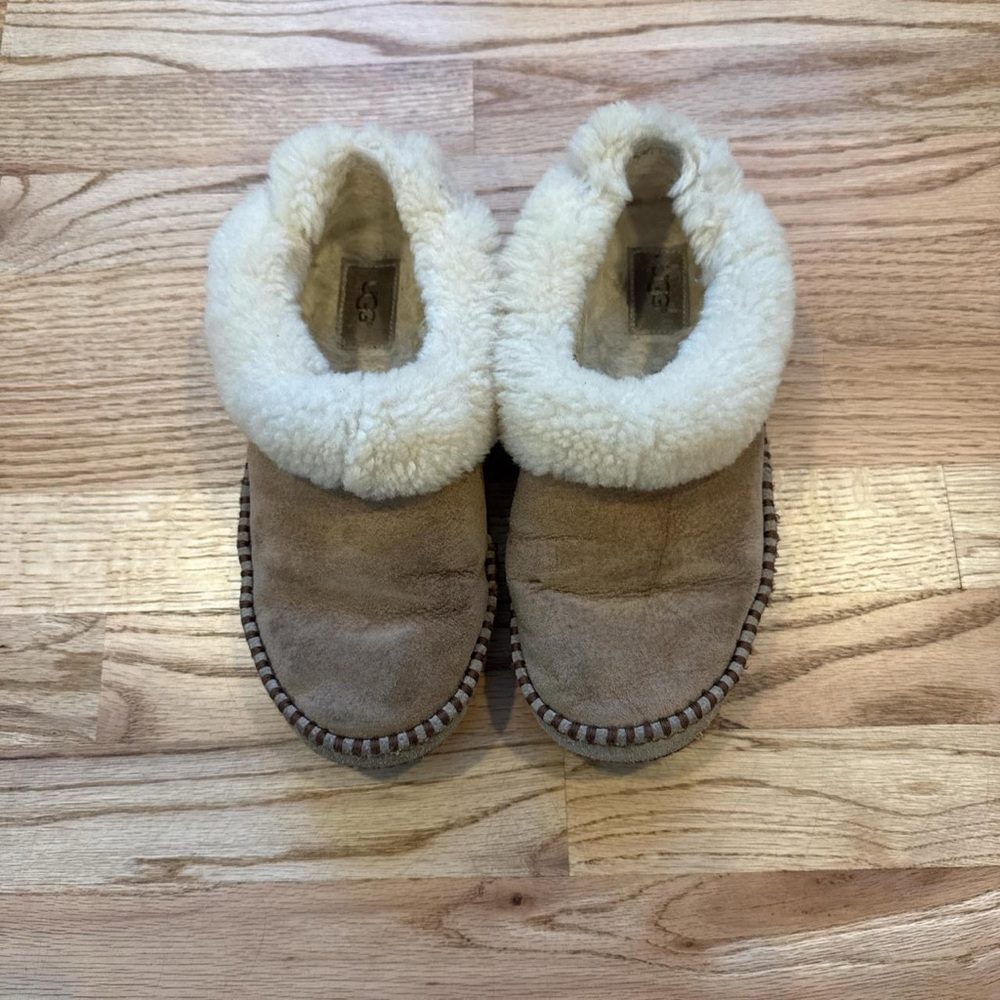 UGG Chestnut Moccasin-Style Slippers with Plush Lining